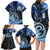 Polynesia Paisley Family Matching Long Sleeve Bodycon Dress and Hawaiian Shirt Mix Blue Polynesian Pattern LT05 - Polynesian Pride