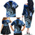 Polynesia Paisley Family Matching Off Shoulder Long Sleeve Dress and Hawaiian Shirt Mix Blue Polynesian Pattern LT05 - Polynesian Pride