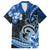 Polynesia Paisley Family Matching Off Shoulder Long Sleeve Dress and Hawaiian Shirt Mix Blue Polynesian Pattern LT05 Dad's Shirt - Short Sleeve Blue - Polynesian Pride