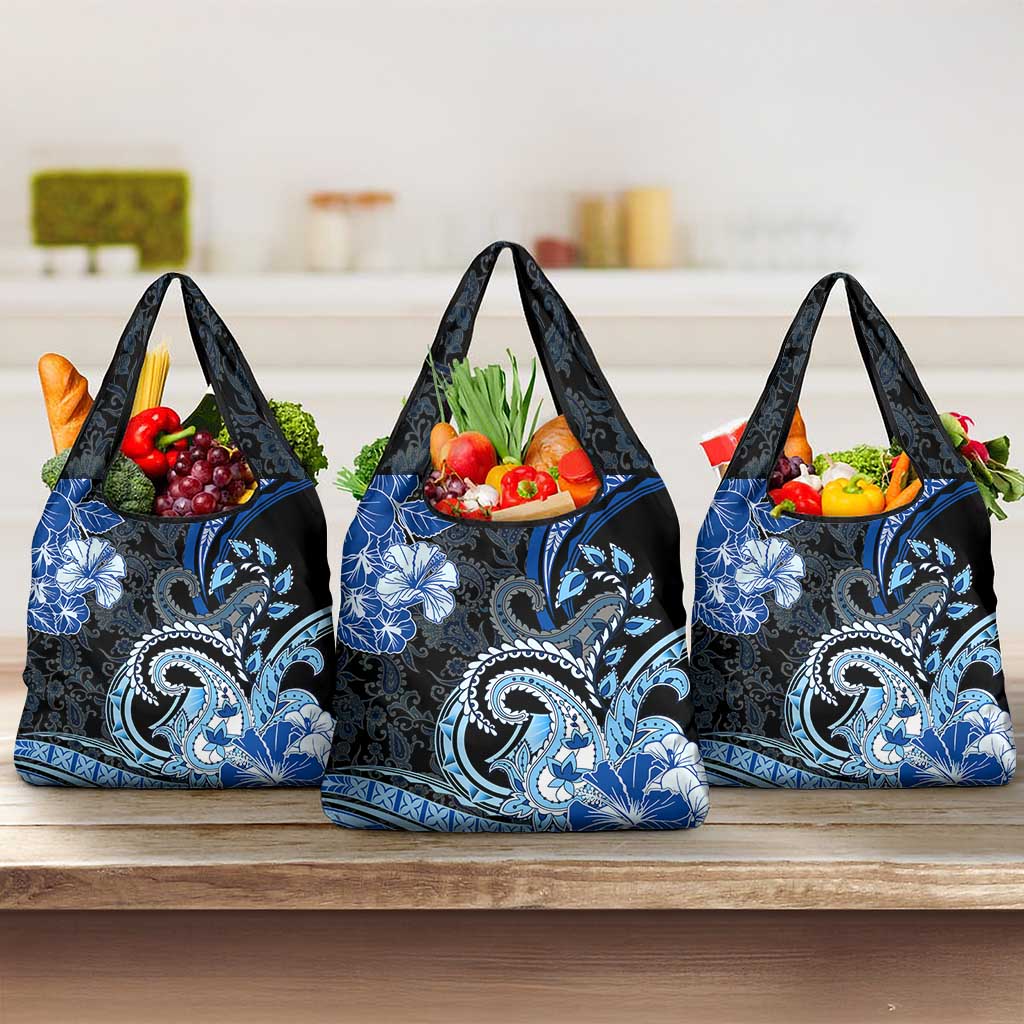 Polynesia Paisley Grocery Bag Mix Blue Polynesian Pattern LT05 3-pack One Size Blue - Polynesian Pride
