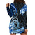 Polynesia Paisley Hoodie Dress Mix Blue Polynesian Pattern LT05 - Polynesian Pride