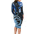 Polynesia Paisley Long Sleeve Bodycon Dress Mix Blue Polynesian Pattern LT05 - Polynesian Pride