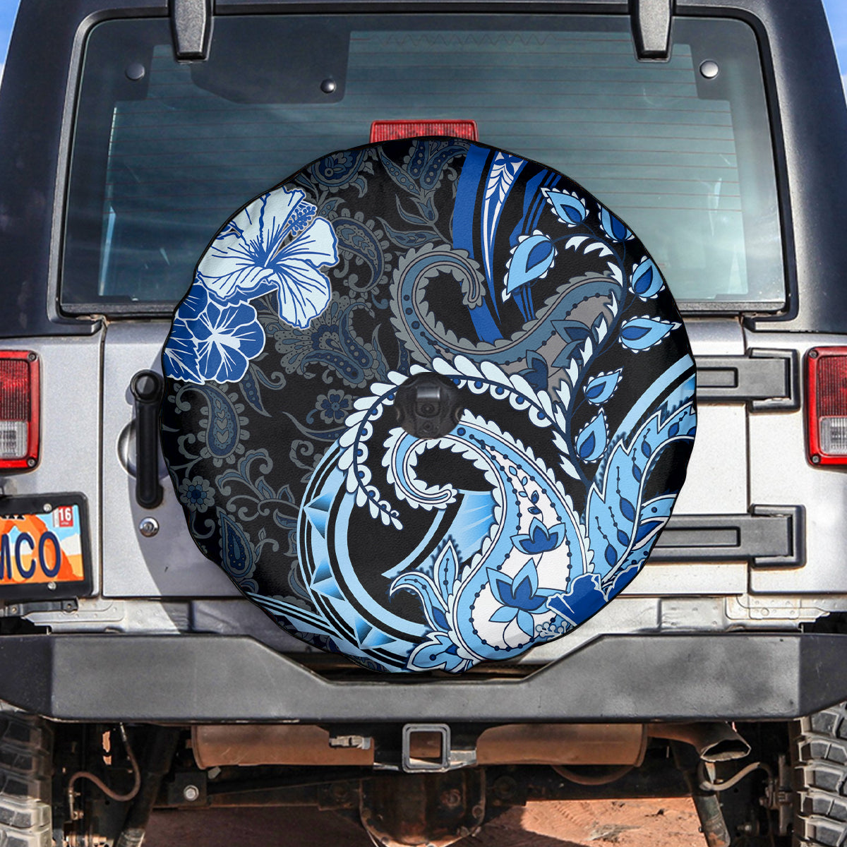 Polynesia Paisley Spare Tire Cover Mix Blue Polynesian Pattern LT05 Blue - Polynesian Pride
