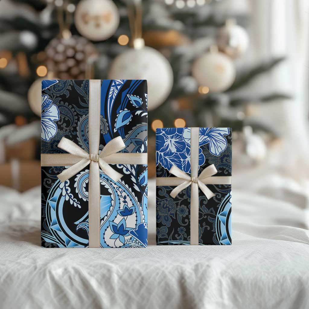 Polynesia Paisley Wrapping Paper Mix Blue Polynesian Pattern LT05 - Polynesian Pride