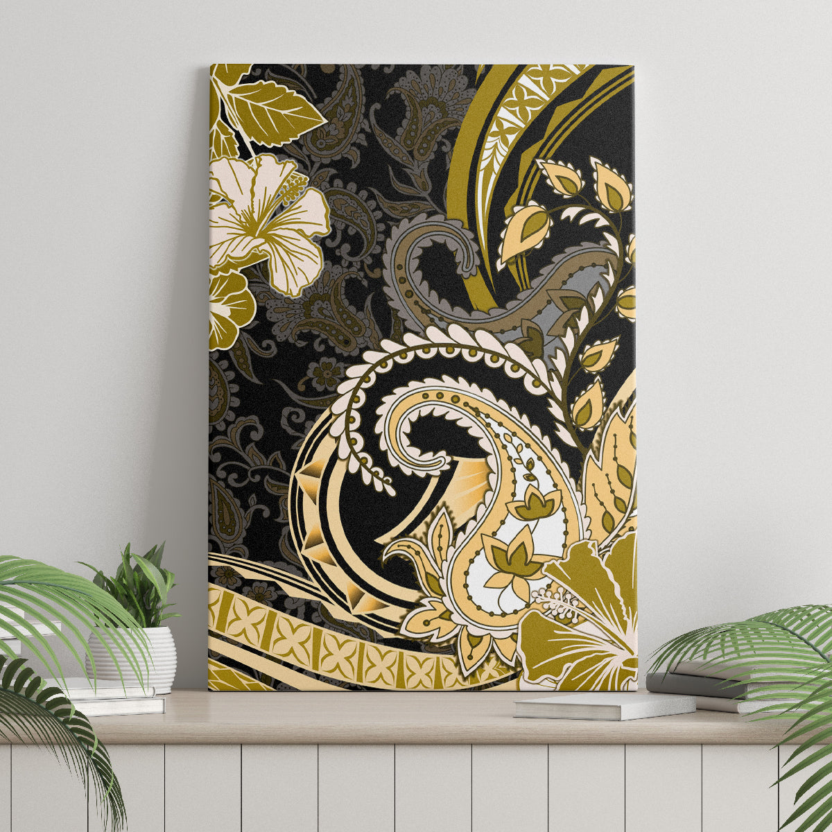 Polynesia Paisley Canvas Wall Art Mix Gold Polynesian Pattern LT05 - Polynesian Pride