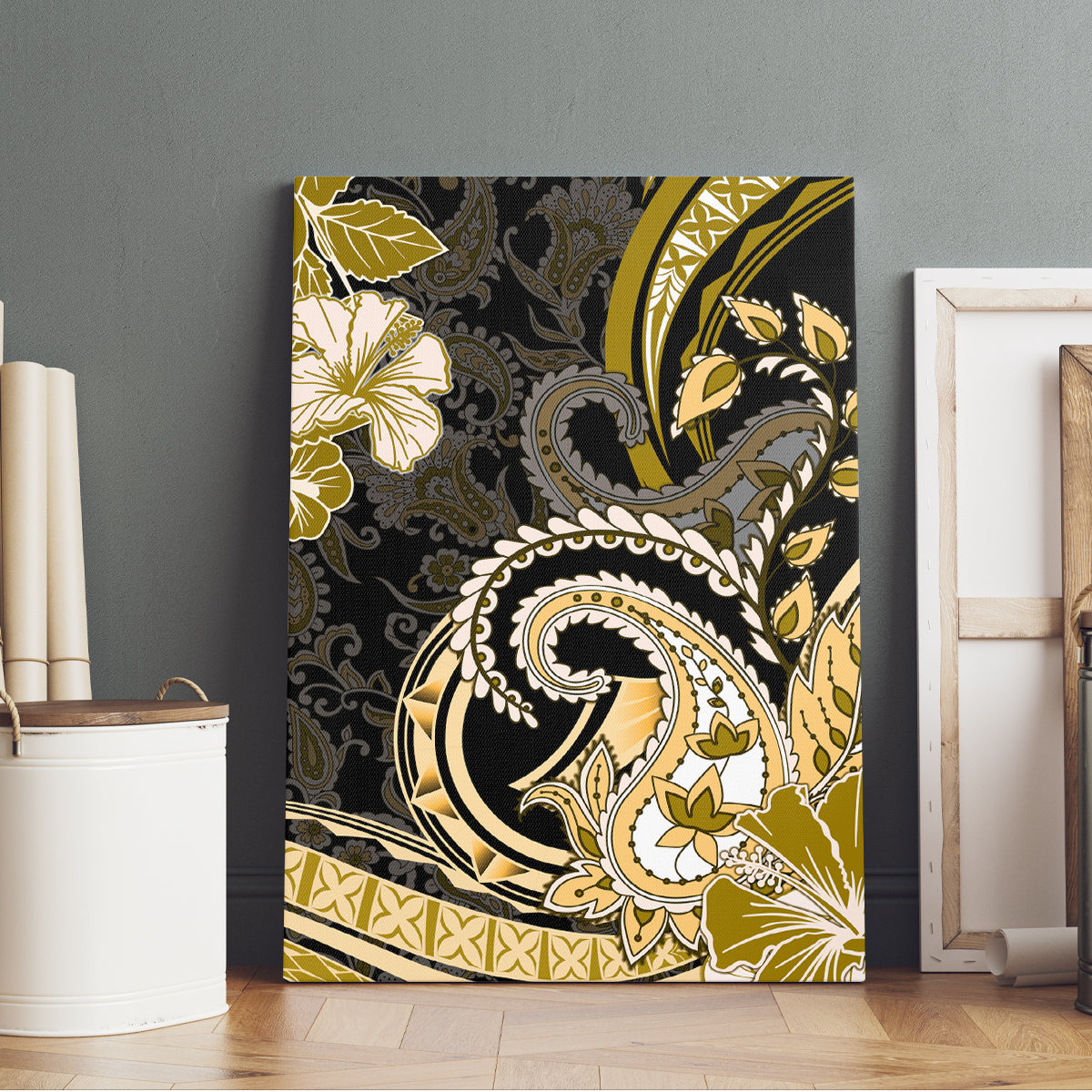 Polynesia Paisley Canvas Wall Art Mix Gold Polynesian Pattern LT05 - Polynesian Pride