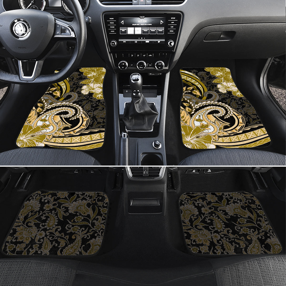 Polynesia Paisley Car Mats Mix Gold Polynesian Pattern LT05 Set 4pcs Gold - Polynesian Pride