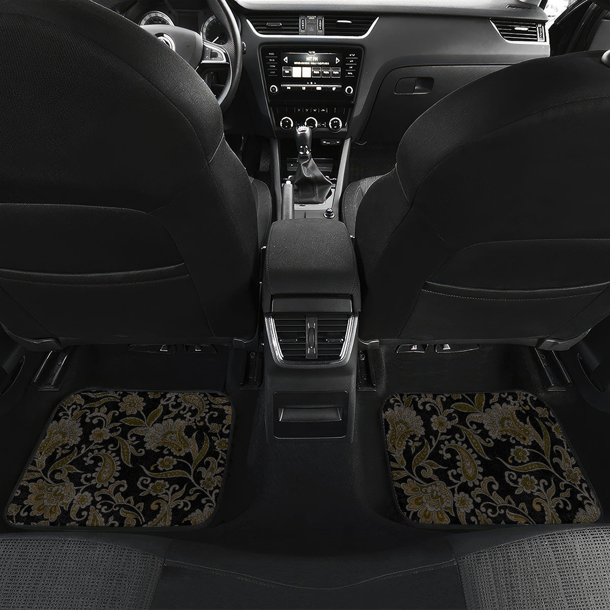 Polynesia Paisley Car Mats Mix Gold Polynesian Pattern LT05 Set 2pcs - Back Gold - Polynesian Pride