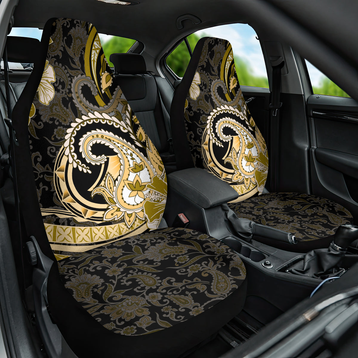 Polynesia Paisley Car Seat Cover Mix Gold Polynesian Pattern LT05 One Size Gold - Polynesian Pride