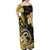 Polynesia Paisley Family Matching Off Shoulder Maxi Dress and Hawaiian Shirt Mix Gold Polynesian Pattern LT05 - Polynesian Pride