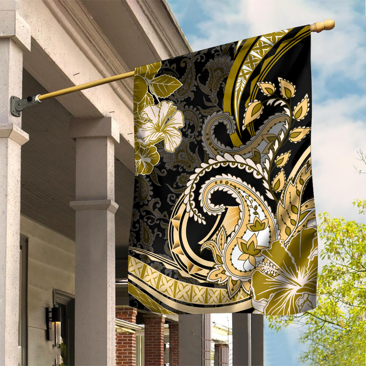 Polynesia Paisley Garden Flag Mix Gold Polynesian Pattern LT05 House Flag Gold - Polynesian Pride