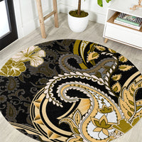 Polynesia Paisley Round Carpet Mix Gold Polynesian Pattern LT05 Gold - Polynesian Pride