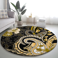 Polynesia Paisley Round Carpet Mix Gold Polynesian Pattern LT05 - Polynesian Pride