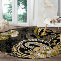Polynesia Paisley Round Carpet Mix Gold Polynesian Pattern LT05 - Polynesian Pride