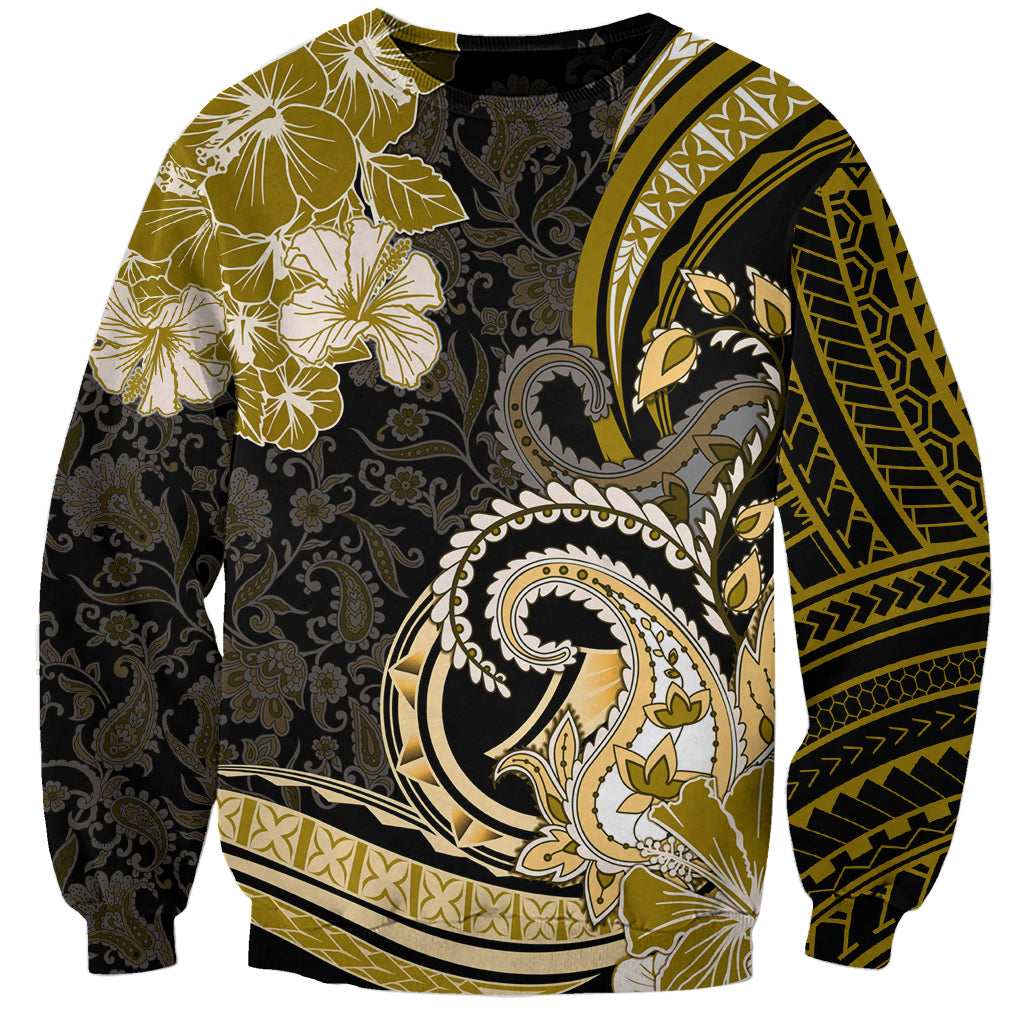 Polynesia Paisley Sweatshirt Mix Gold Polynesian Pattern LT05 Unisex Gold - Polynesian Pride