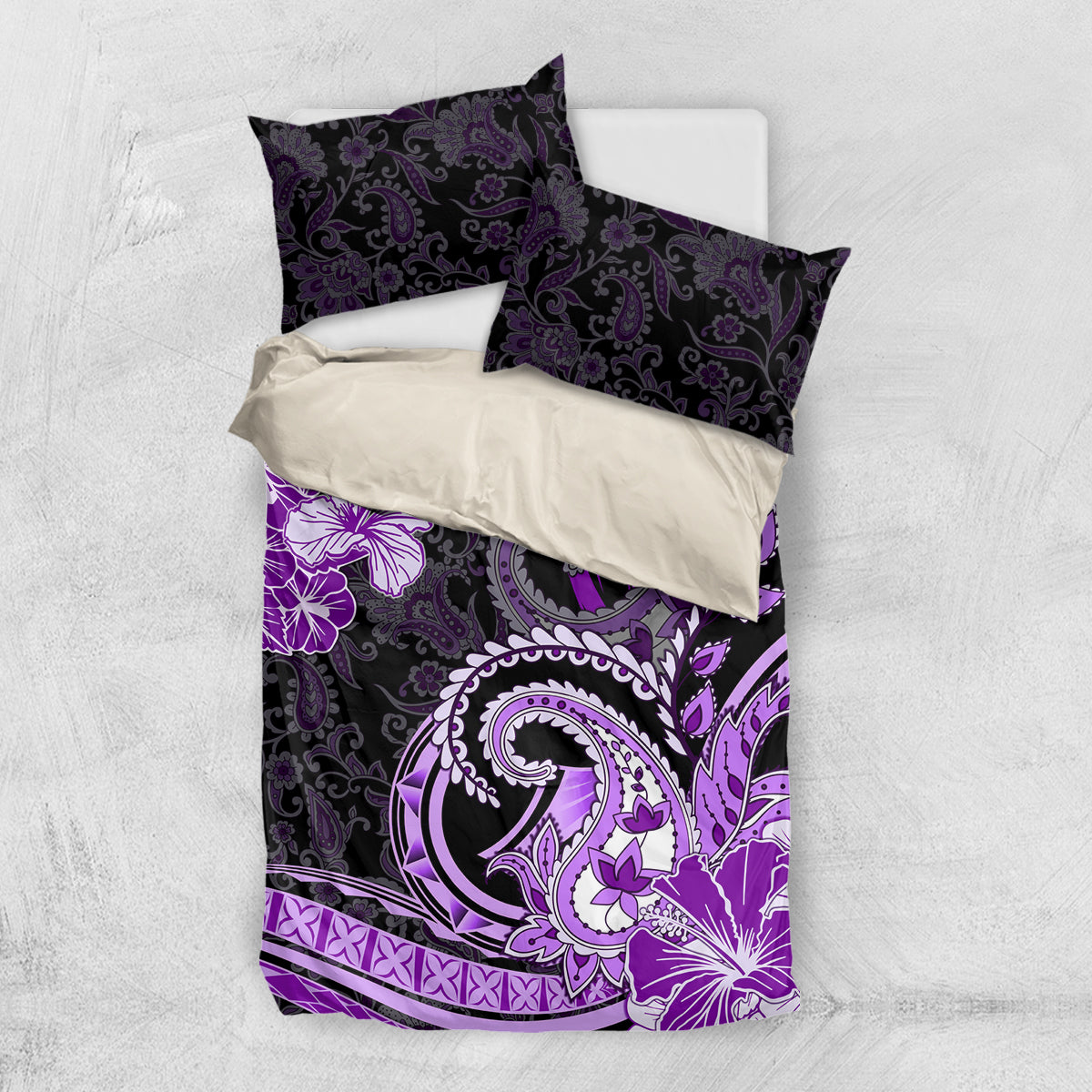 Polynesia Paisley Bedding Set Mix Purple Polynesian Pattern LT05 US Twin 172cm x 218cm Purple - Polynesian Pride