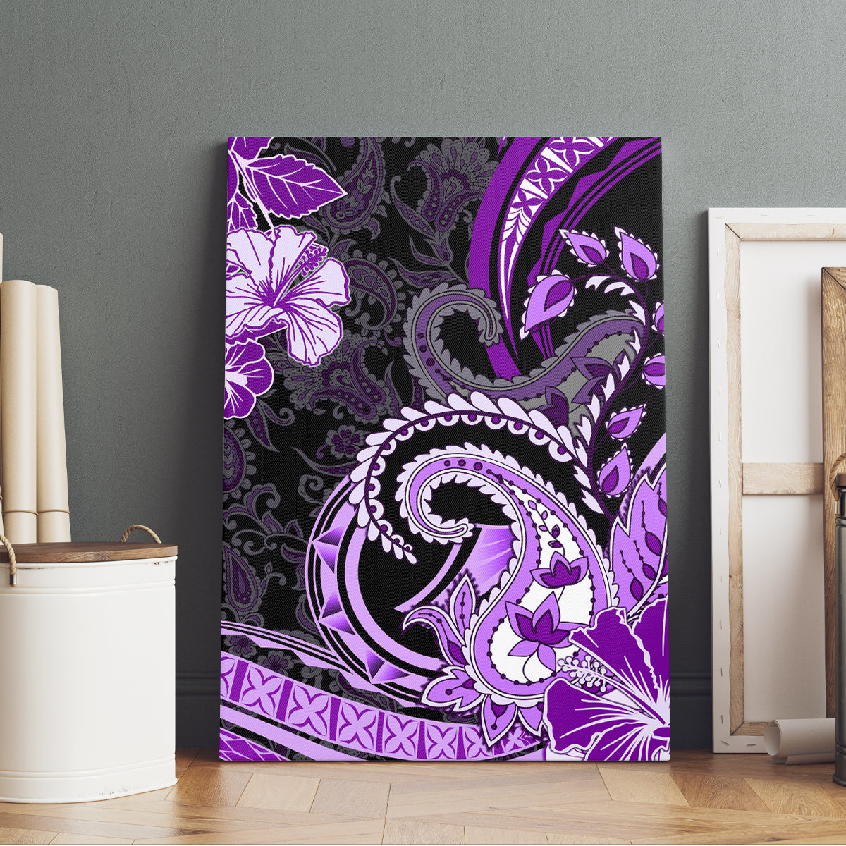 Polynesia Paisley Canvas Wall Art Mix Purple Polynesian Pattern LT05 - Polynesian Pride