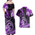 Polynesia Paisley Couples Matching Off Shoulder Maxi Dress and Hawaiian Shirt Mix Purple Polynesian Pattern LT05 - Polynesian Pride