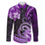 Polynesia Paisley Family Matching Long Sleeve Bodycon Dress and Hawaiian Shirt Mix Purple Polynesian Pattern LT05 Dad's Shirt - Long Sleeve Purple - Polynesian Pride