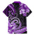 Polynesia Paisley Family Matching Off Shoulder Short Dress and Hawaiian Shirt Mix Purple Polynesian Pattern LT05 - Polynesian Pride