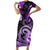 Polynesia Paisley Family Matching Short Sleeve Bodycon Dress and Hawaiian Shirt Mix Purple Polynesian Pattern LT05 Mom's Dress Purple - Polynesian Pride