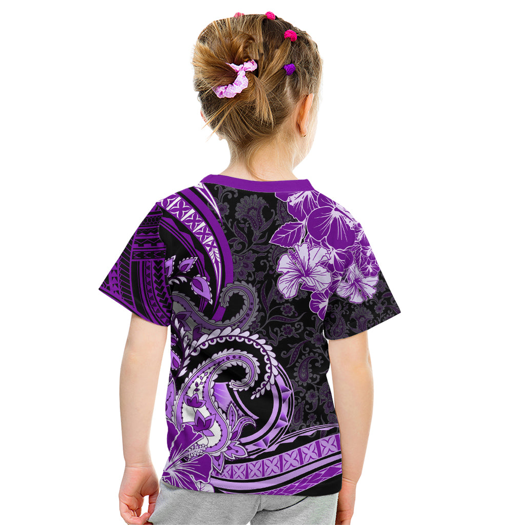 Polynesia Paisley Kid T Shirt Mix Purple Polynesian Pattern LT05 - Polynesian Pride