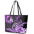 Polynesia Paisley Leather Tote Bag Mix Purple Polynesian Pattern