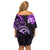 Polynesia Paisley Off Shoulder Short Dress Mix Purple Polynesian Pattern LT05 - Polynesian Pride