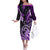 Polynesia Paisley Off The Shoulder Long Sleeve Dress Mix Purple Polynesian Pattern LT05 Women Purple - Polynesian Pride