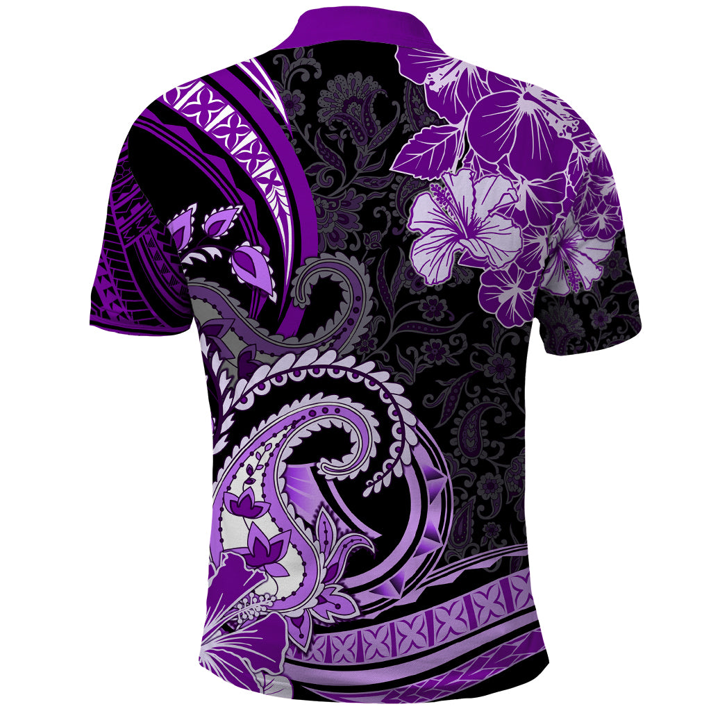 Polynesia Paisley Polo Shirt Mix Purple Polynesian Pattern LT05 - Polynesian Pride