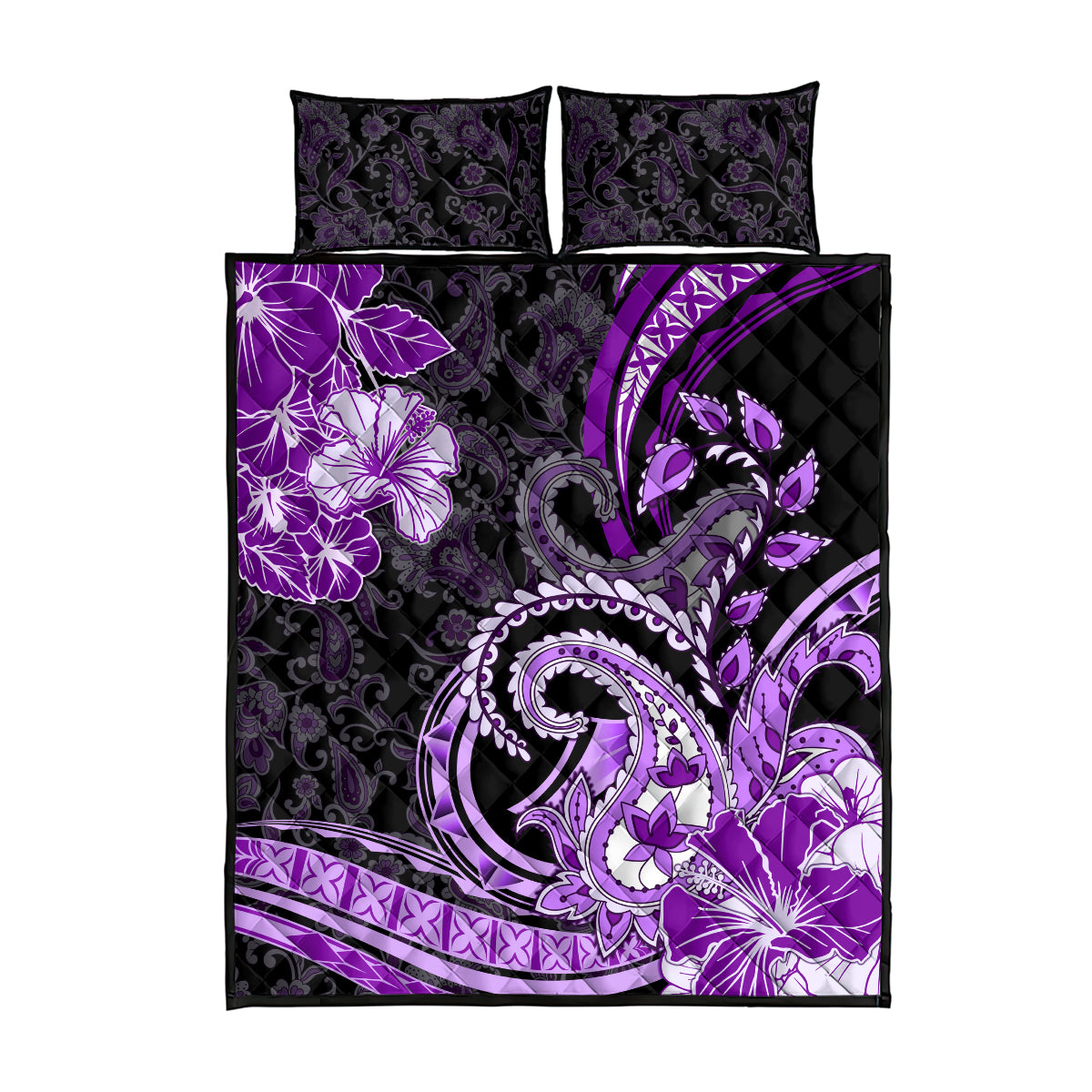 Polynesia Paisley Quilt Bed Set Mix Purple Polynesian Pattern LT05 - Polynesian Pride