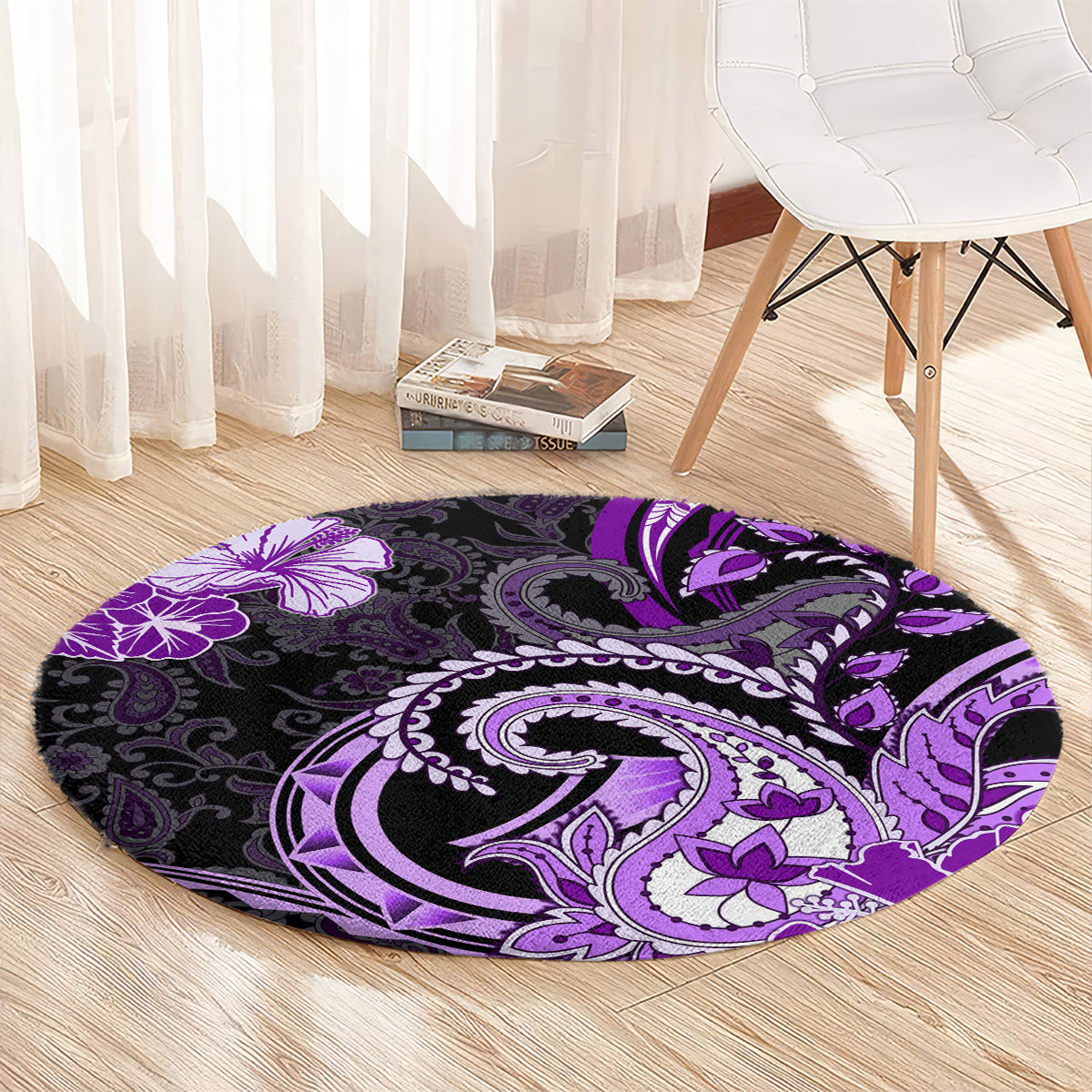 Polynesia Paisley Round Carpet Mix Purple Polynesian Pattern LT05 - Polynesian Pride