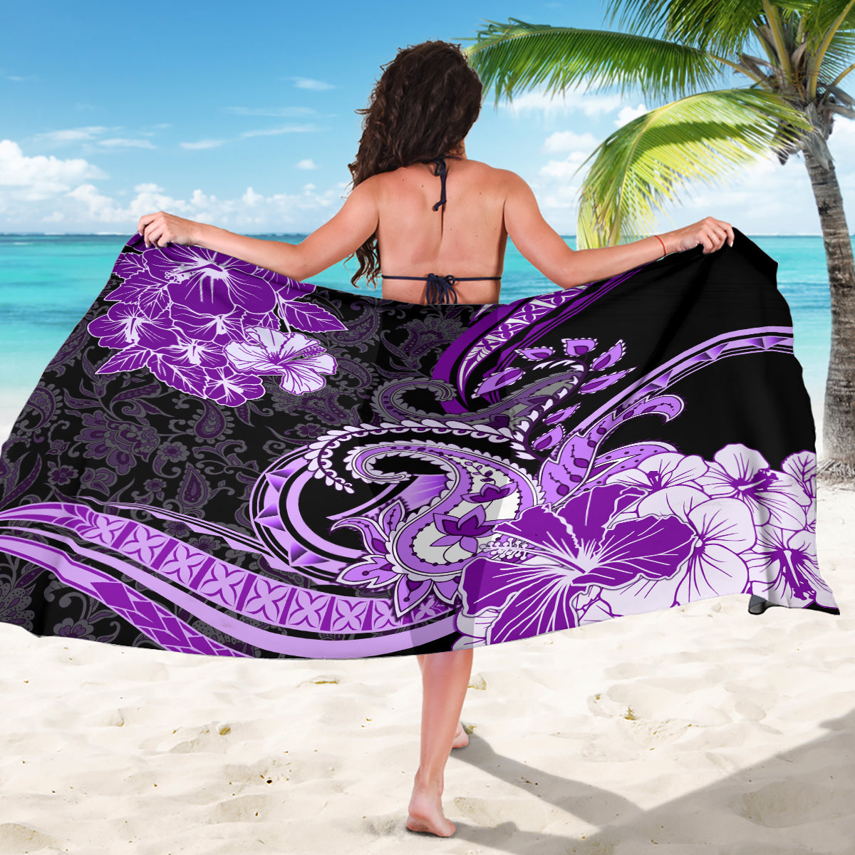 Polynesia Paisley Sarong Mix Purple Polynesian Pattern LT05 - Polynesian Pride