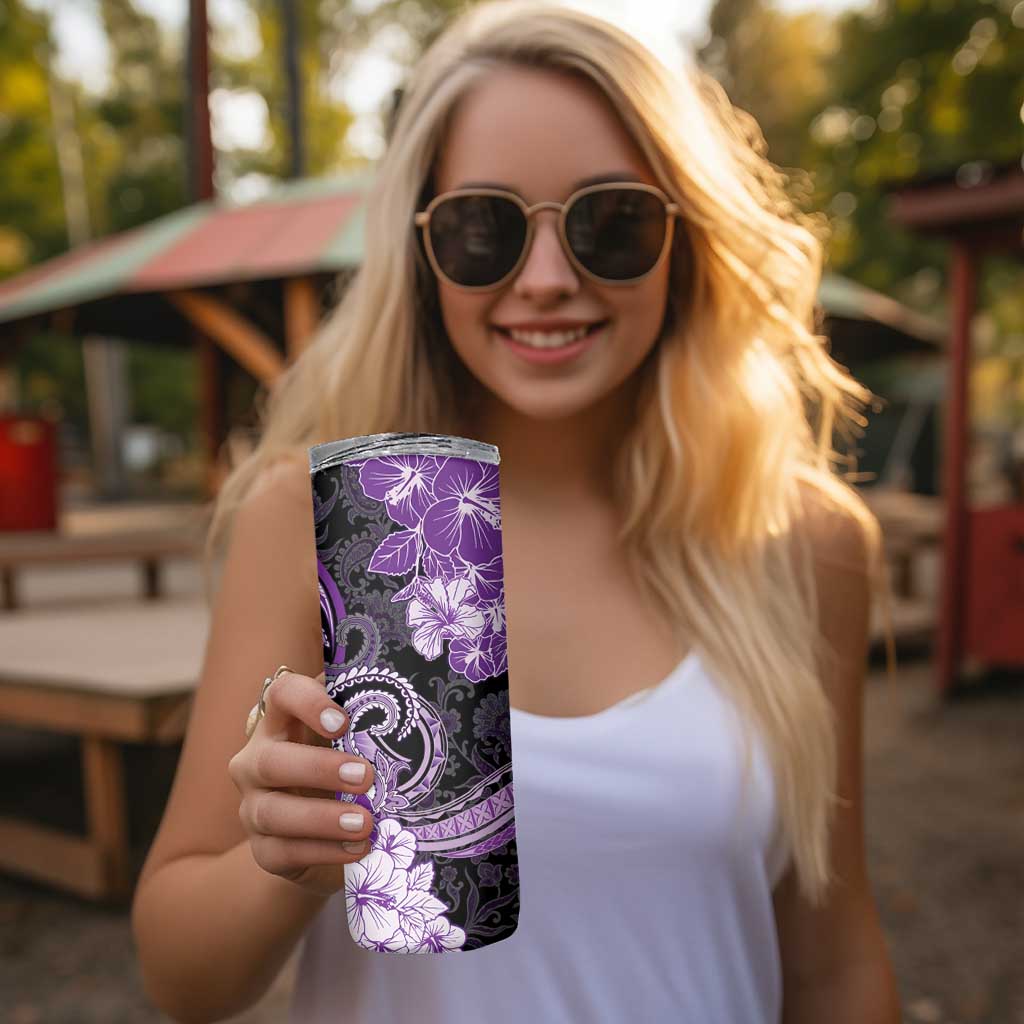 Polynesia Paisley Skinny Tumbler Mix Purple Polynesian Pattern LT05 - Polynesian Pride