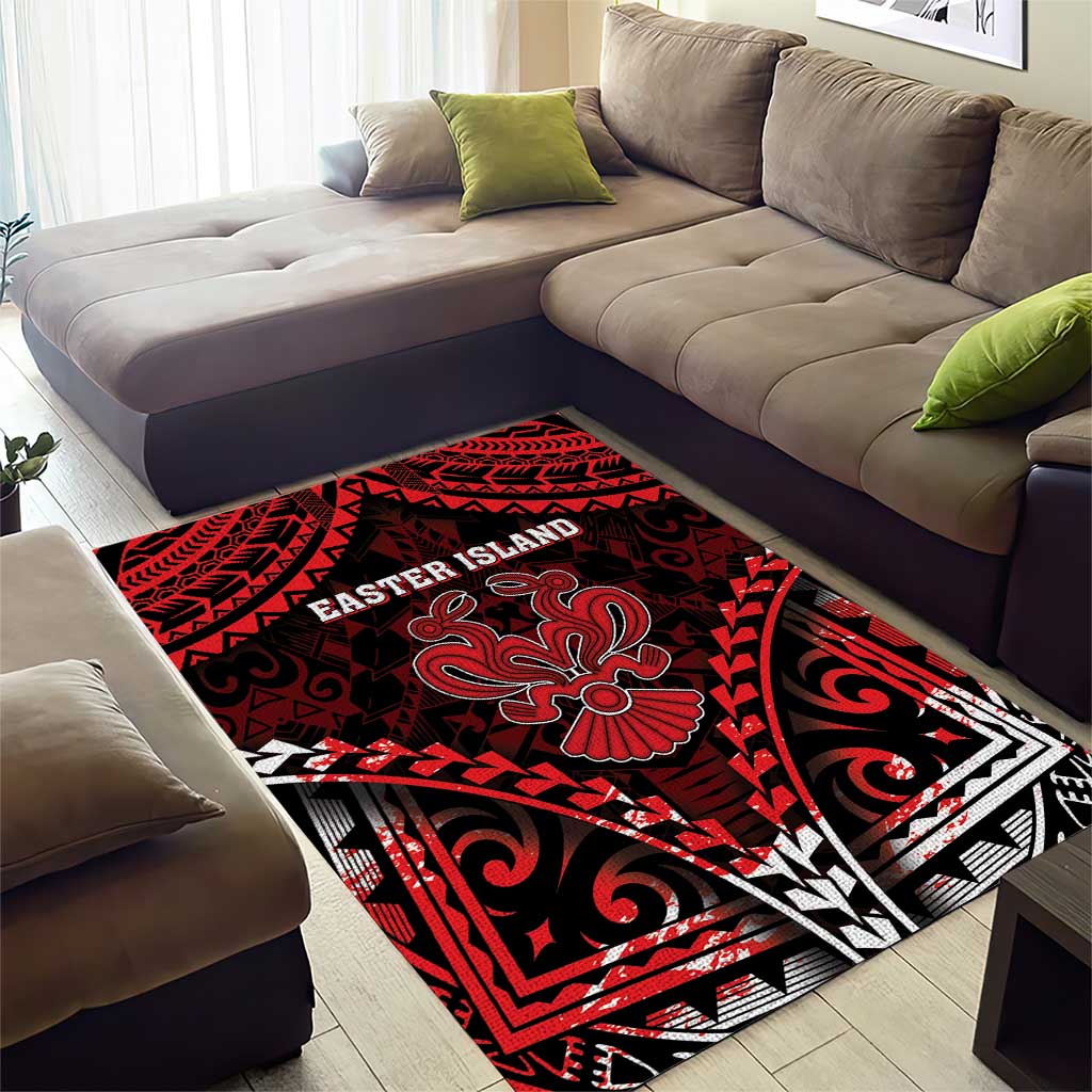 Easter Island Area Rug Polynesian Pattern Emblem LT05 - Polynesian Pride