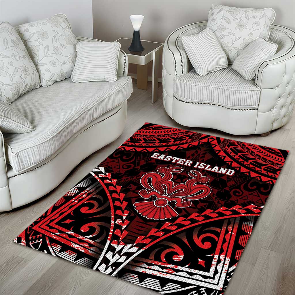 Easter Island Area Rug Polynesian Pattern Emblem LT05 - Polynesian Pride