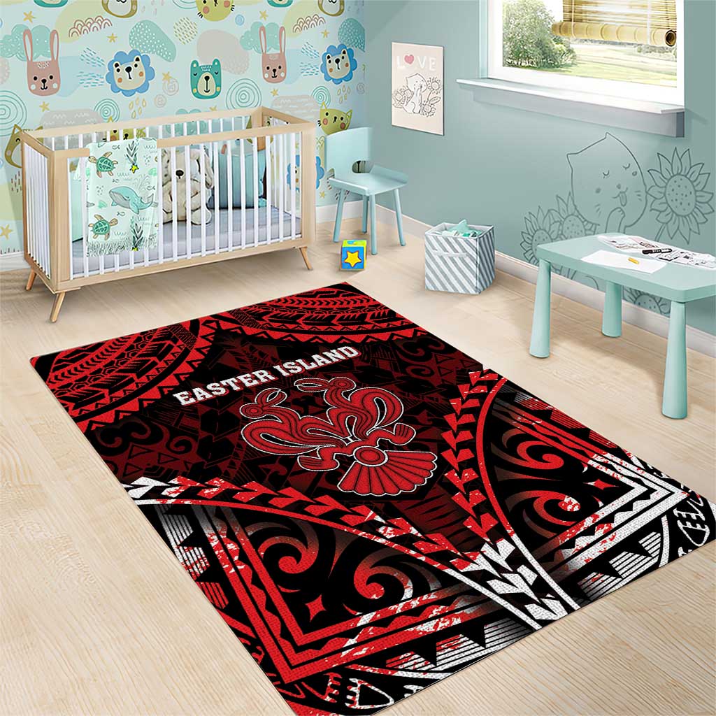 Easter Island Area Rug Polynesian Pattern Emblem LT05 - Polynesian Pride