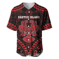 Personalised Easter Island Baseball Jersey Polynesian Pattern Emblem LT05 Black - Polynesian Pride