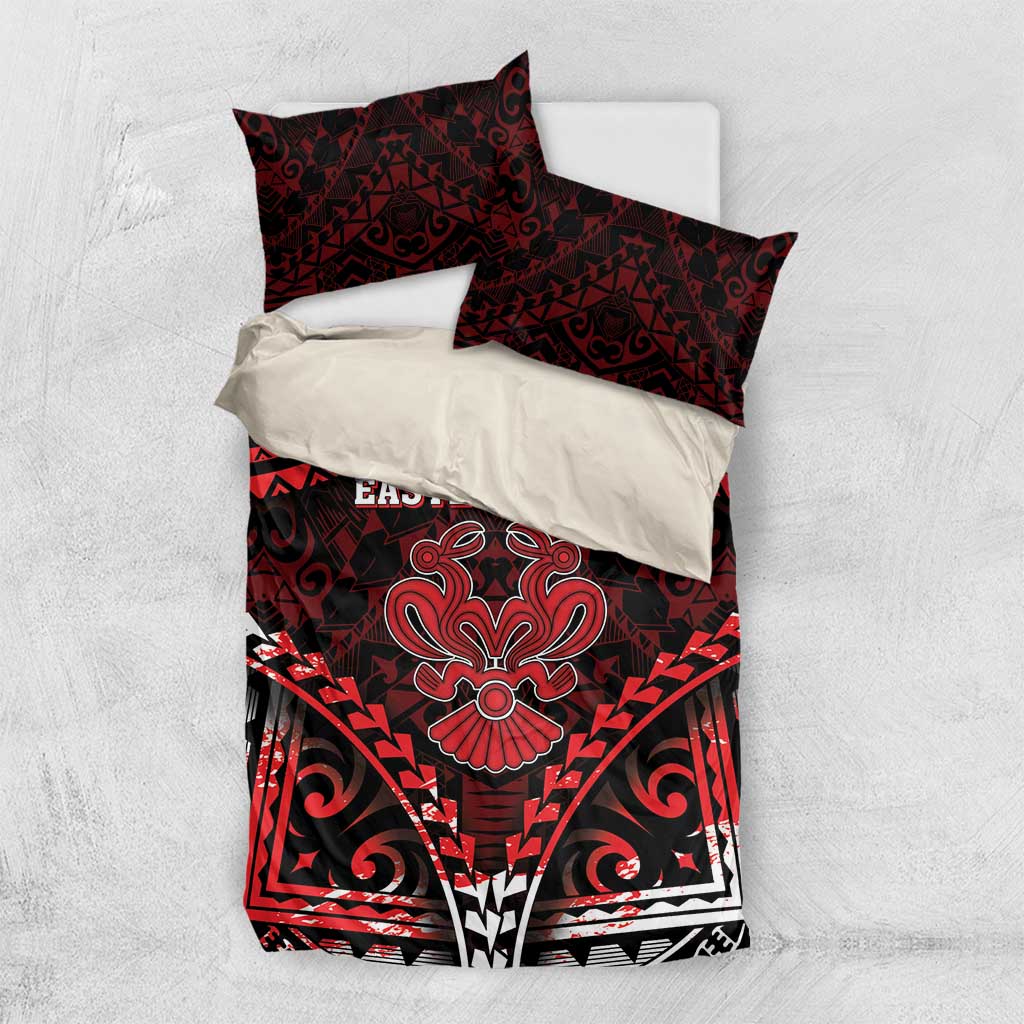 Easter Island Bedding Set Polynesian Pattern Emblem LT05 US Twin 172cm x 218cm Black - Polynesian Pride