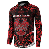 Personalised Easter Island Button Sweatshirt Polynesian Pattern Emblem LT05 - Polynesian Pride
