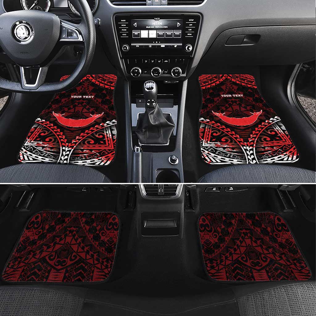 Easter Island Car Mats Polynesian Pattern Emblem LT05 Set 4pcs Black - Polynesian Pride