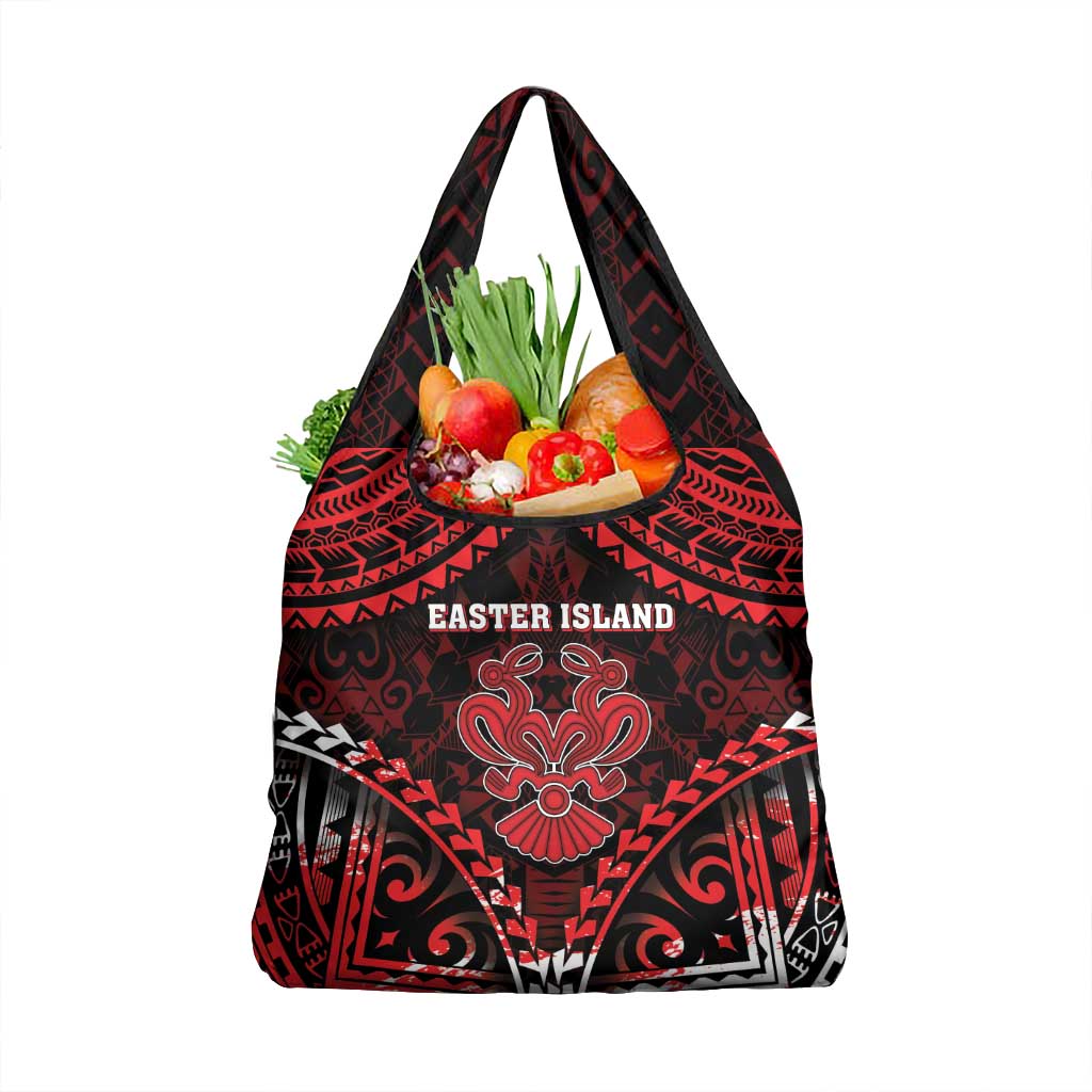 Easter Island Grocery Bag Polynesian Pattern Emblem LT05 1-pack One Size Black - Polynesian Pride