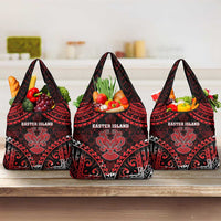 Easter Island Grocery Bag Polynesian Pattern Emblem LT05 3-pack One Size Black - Polynesian Pride