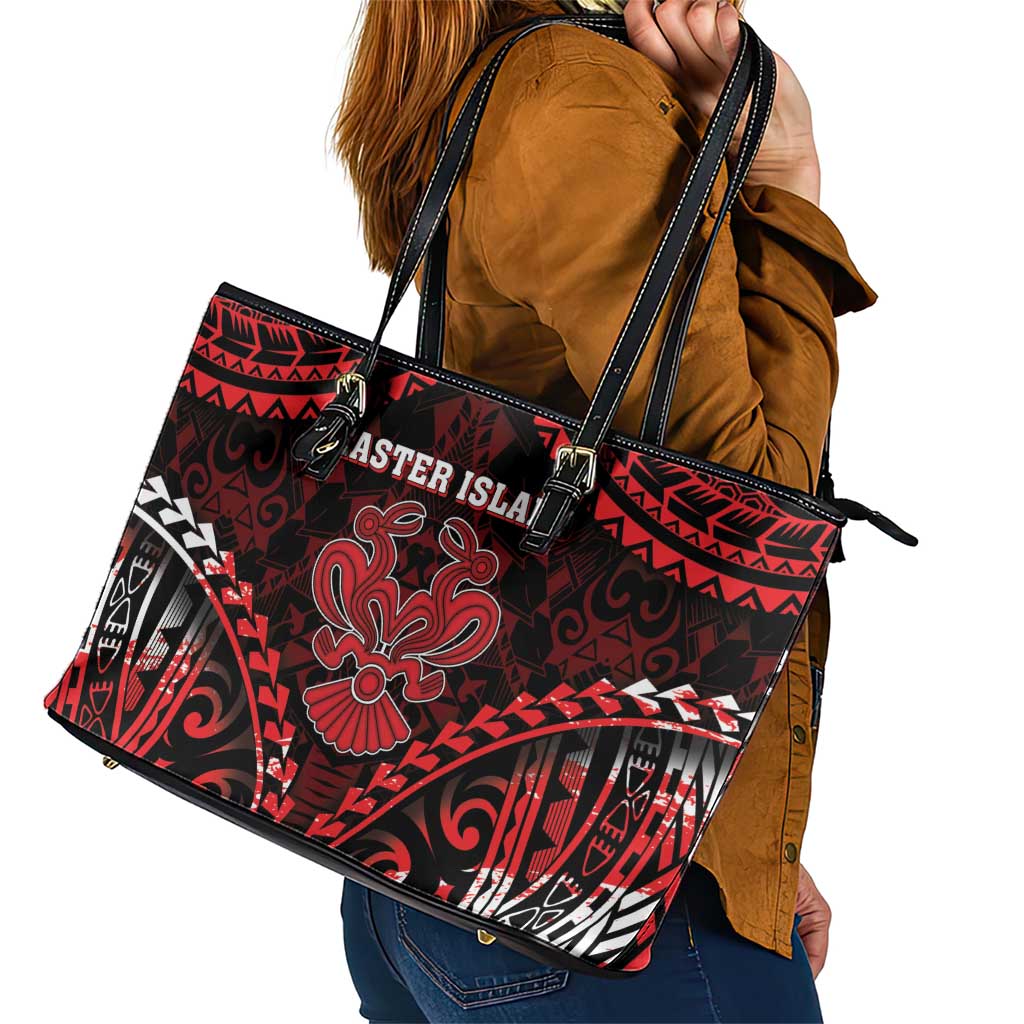 Easter Island Leather Tote Bag Polynesian Pattern Emblem LT05 - Polynesian Pride