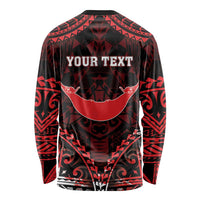 Personalised Easter Island Long Sleeve Shirt Polynesian Pattern Emblem LT05 - Polynesian Pride