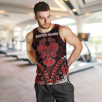 Personalised Easter Island Men Tank Top Polynesian Pattern Emblem LT05 Black - Polynesian Pride