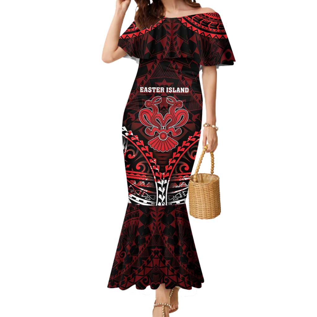 Personalised Easter Island Mermaid Dress Polynesian Pattern Emblem LT05 Women Black - Polynesian Pride