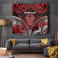 Easter Island Tapestry Polynesian Pattern Emblem LT05 Black - Polynesian Pride