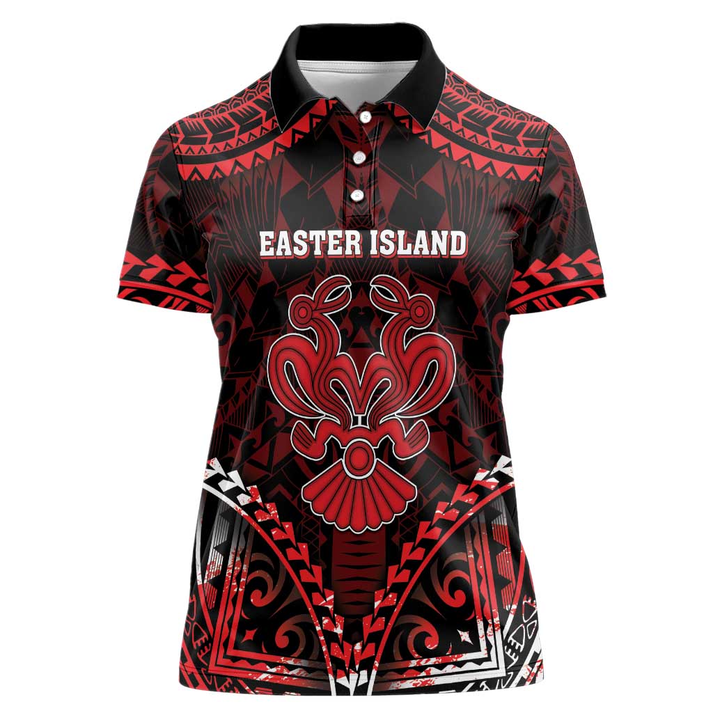 Personalised Easter Island Women Polo Shirt Polynesian Pattern Emblem