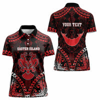 Personalised Easter Island Women Polo Shirt Polynesian Pattern Emblem LT05 - Polynesian Pride